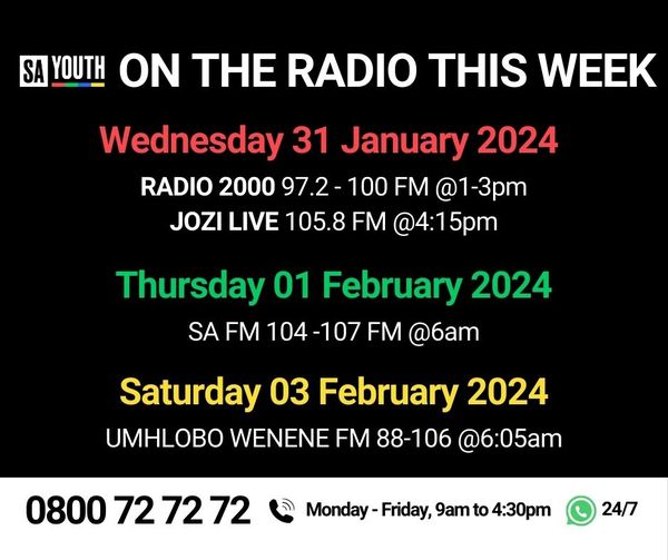 SA Youth on Radio This Week Talking About JOBS
